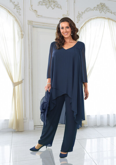 Dressed Up Veromia navy trouser suit  thumbnail