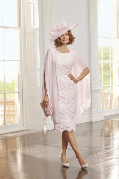 Condici Provence rose / cream lace layered dress and cover up thumbnail