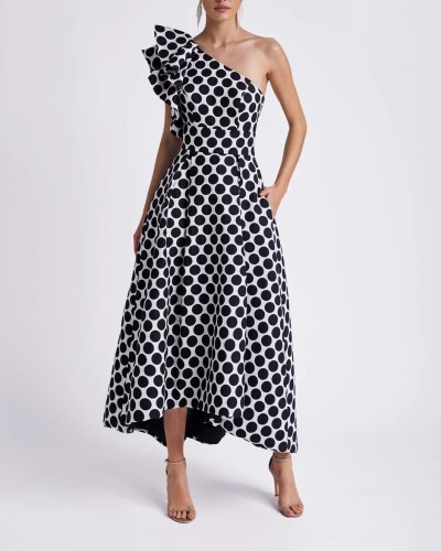 ***NEW IN*** Aire Polka dot one shoulder dress thumbnail